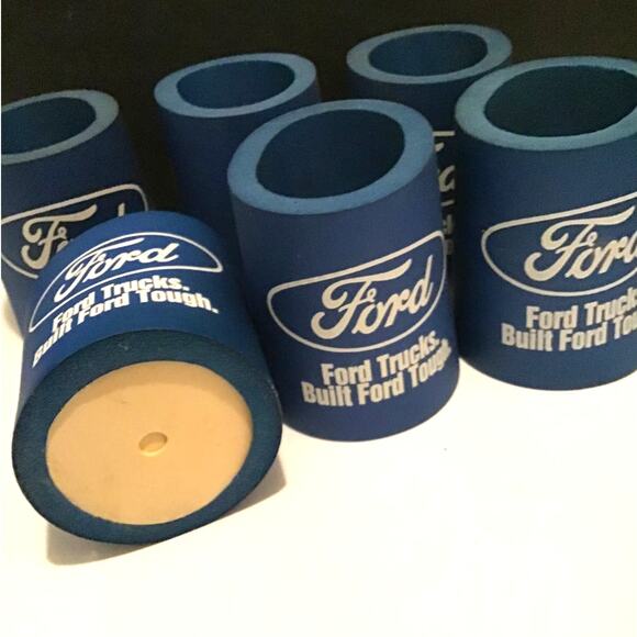 Ford Foam Insulator Can Koozie Ford Trucks Built Ford Tough Coozie Soda Beer Coo - Picture 1 of 6